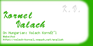 kornel valach business card